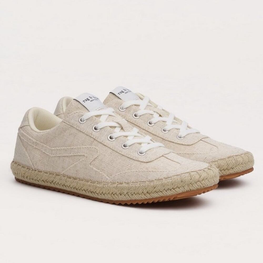 Rag & Bone 37 Retro Espadrille Sneakers in Linen Canvas